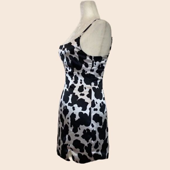 Wild Fable Black and Whit Cow Print Satin Mini Dress Size XS - Picture 3 of 12